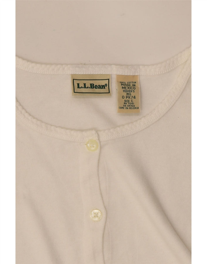 L.L.BEAN Womens Blouse Top UK 16 Large White Cotton Vintage L.L.Bean and Second-Hand L.L.Bean from Messina Hembry 