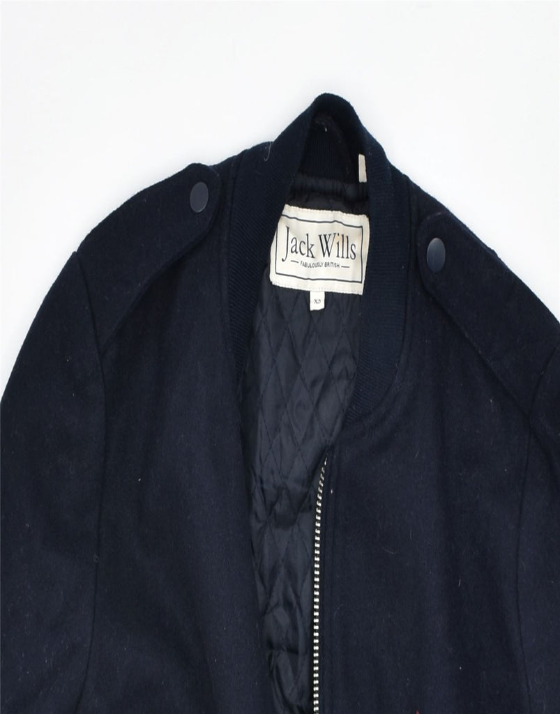 JACK WILLS Mens Bomber Jacket UK 34 XS Navy Blue Cotton Classic | Vintage | Thrift | Second-Hand | Used Clothing | Messina Hembry 