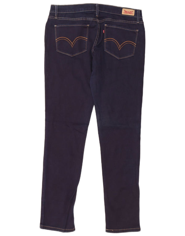 Levi's Womens 524 Skinny Jeans US 11 Large W30 L32 Navy Blue Cotton