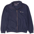 Champion Womens Tracksuit Top Jacket UK 16 Large Navy Blue Cotton