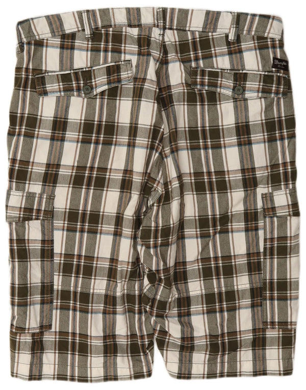 Wrangler Mens Cargo Shorts W42 2XL Multicoloured Check Cotton