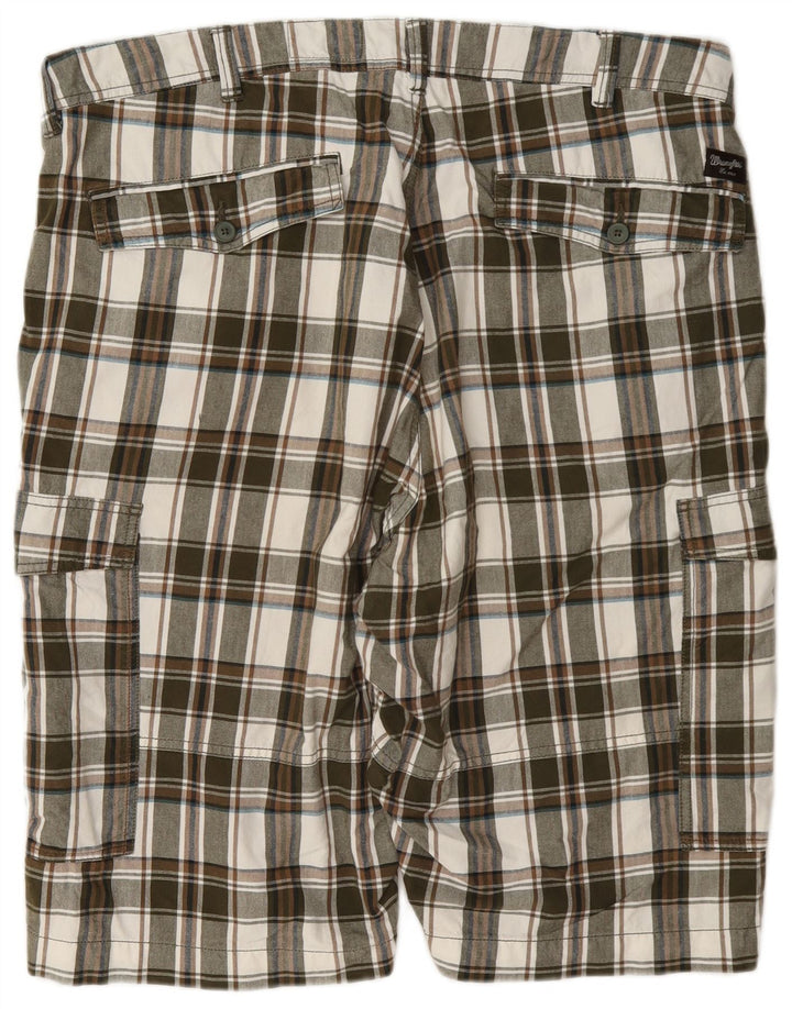 Wrangler Mens Cargo Shorts W42 2XL Multicoloured Check Cotton