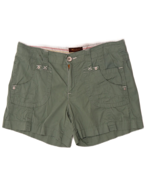Lee Womens Casual Shorts US 12 Large W32 Green Cotton