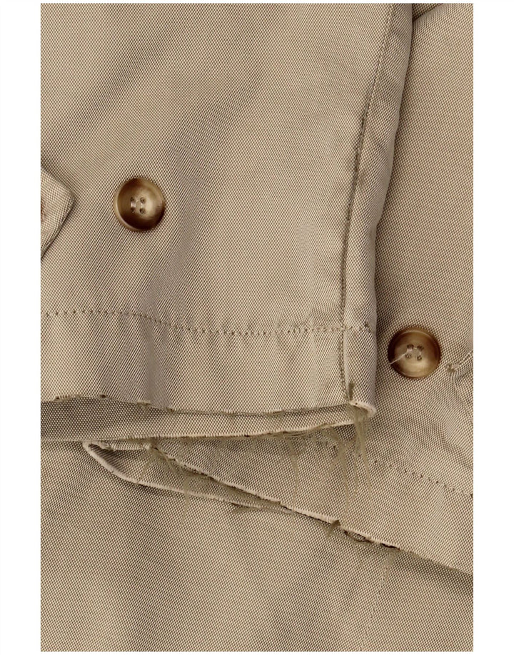 Massimo Dutti Mens Overcoat EU 40 Large Khaki Cotton
