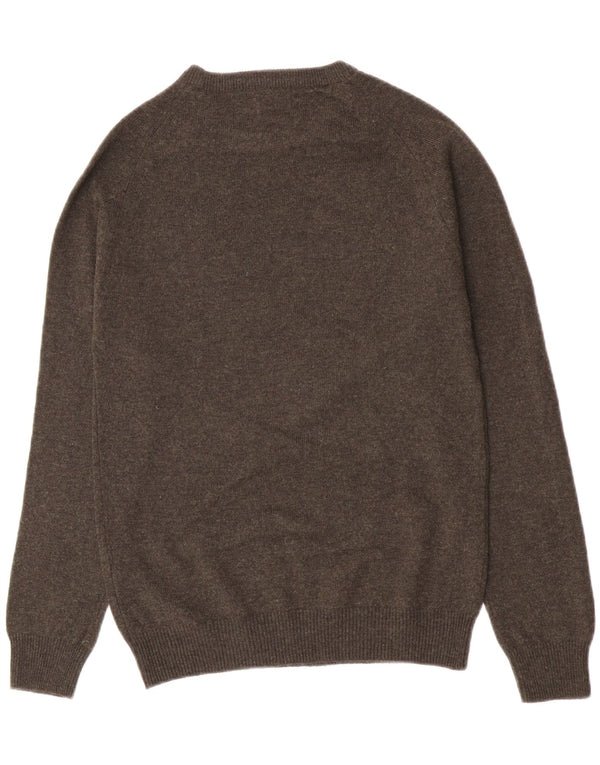 Marks & Spencer Mens Crew Neck Jumper Sweater Small Green Flecked Lambswool