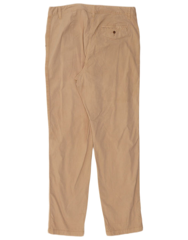 Marks & Spencer Womens High Waist Chino Trousers UK 14 Large W34 L31 Beige