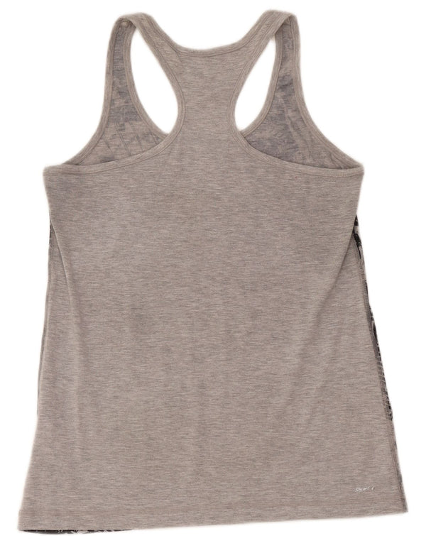 Adidas Womens Climalite Graphic Vest Top UK 12/14 Medium Grey Geometric