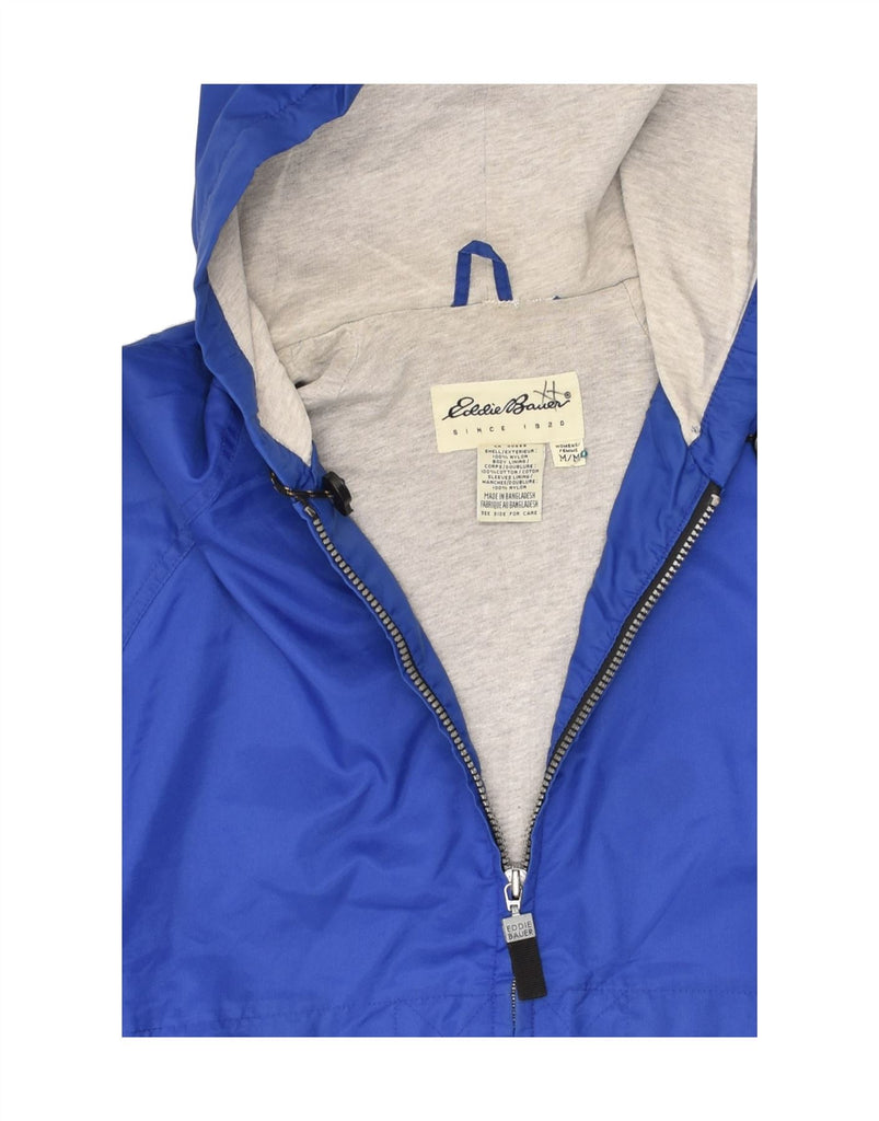 EDDIE BAUER Mens Hooded Rain Jacket UK 38 Medium Blue Colourblock Nylon | Vintage Eddie Bauer | Thrift | Second-Hand Eddie Bauer | Used Clothing | Messina Hembry 