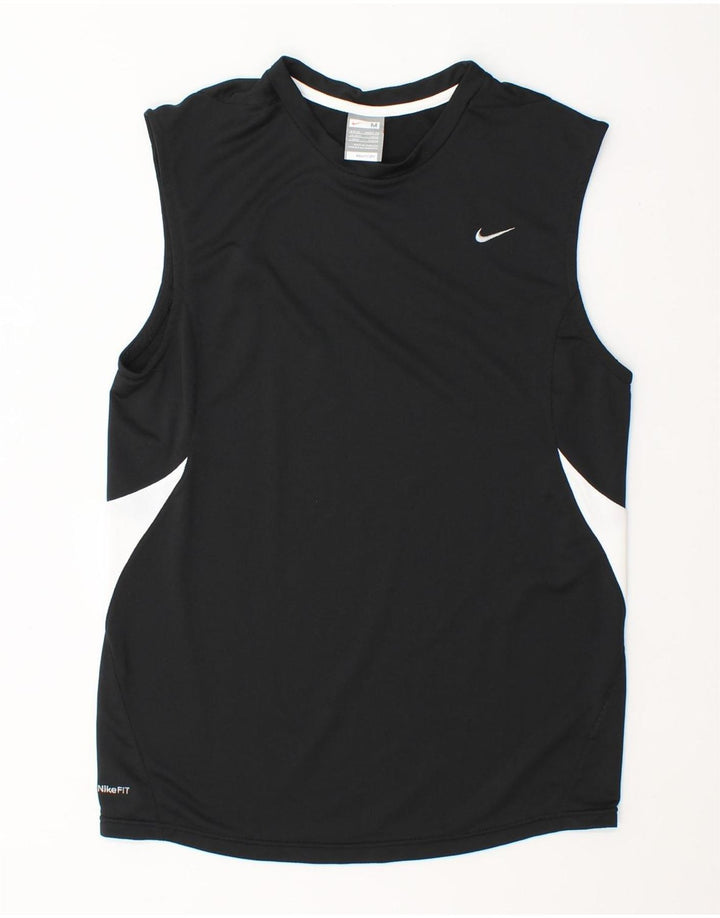 Nike Mens Vest Top UK 39/41 Medium Black Colourblock