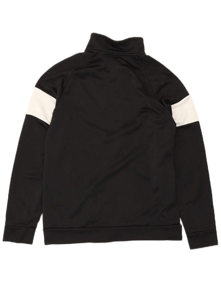 ADIDAS Boys Graphic Tracksuit Top Jacket 14-15 Years Black Colourblock