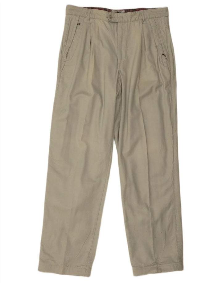 POP 84 Mens Pegged Chino Trousers W34 L34 Green Viscose