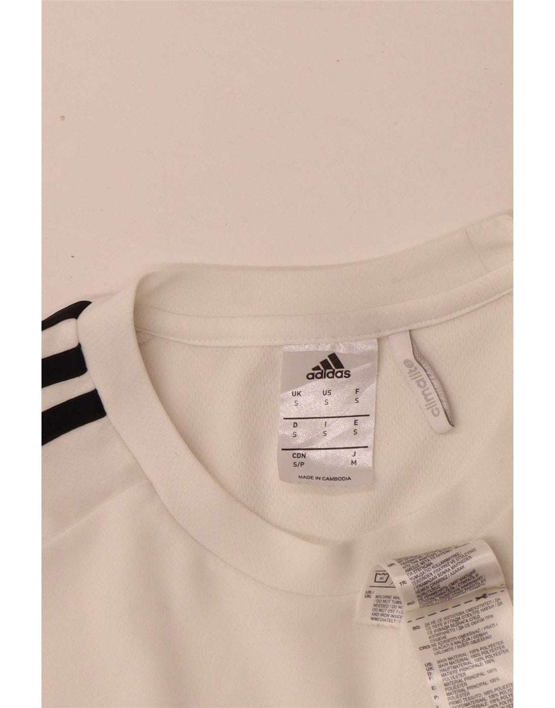 Adidas Mens T-Shirt Top Small White Polyester Sports