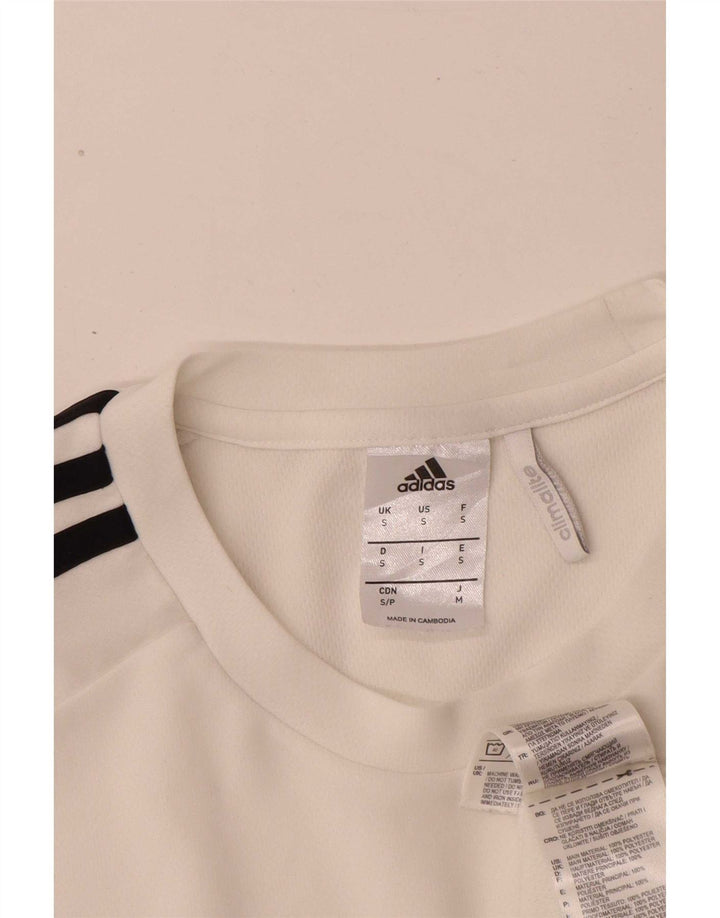 Adidas Mens T-Shirt Top Small White Polyester Sports