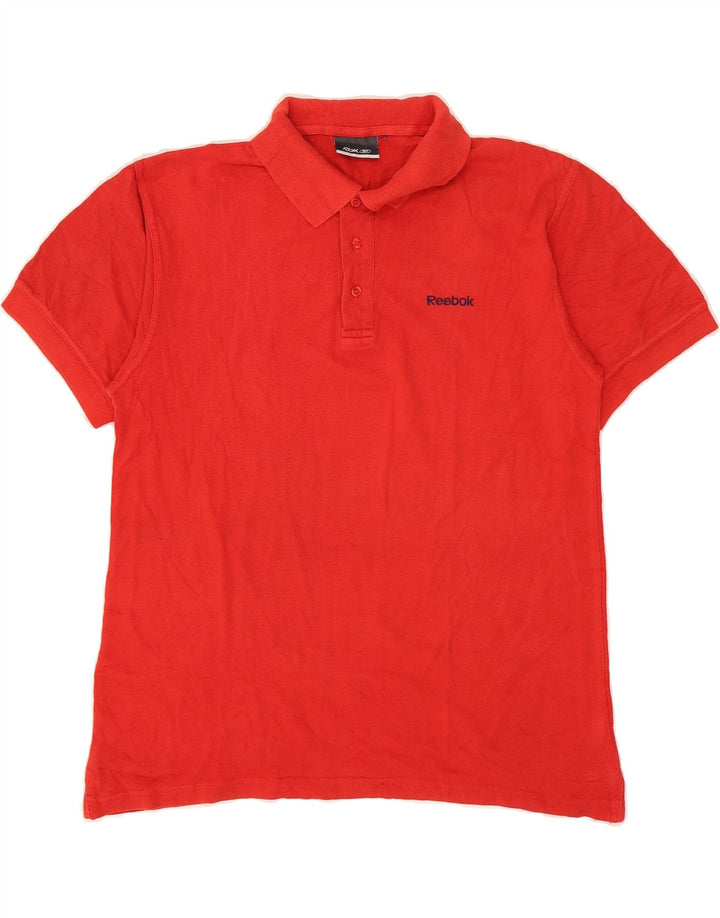 REEBOK Mens Polo Shirt Medium Red Cotton Vintage Reebok and Second-Hand Reebok from Messina Hembry 