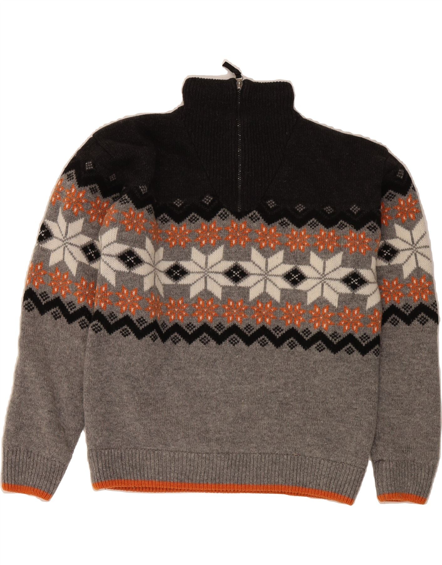 TCM Pullover für Herren mit Reißverschluss am Kragen, groß, grau