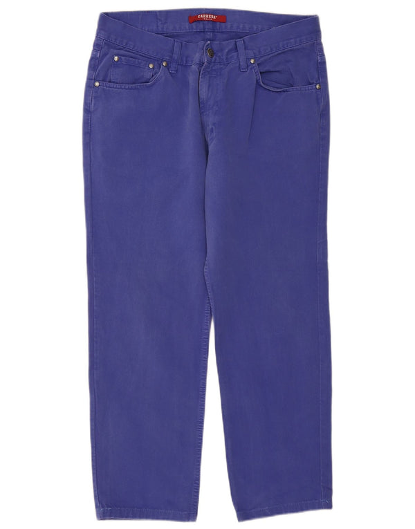 Carrera Womens 700 Straight Casual Trousers IT 50 XL W34 L26 Blue Cotton
