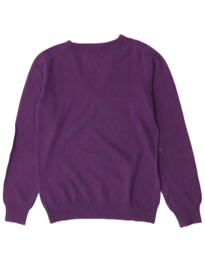 Brooksfield Womens V-Neck Jumper Sweater IT 44 Medium Purple Wool