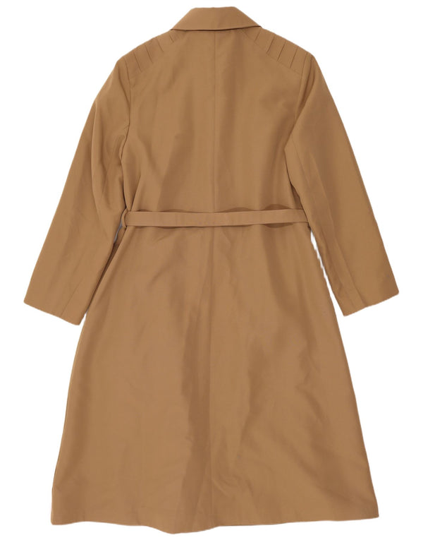 Vintage Womens Trench Coat UK 14 Medium Brown Polyester Classic