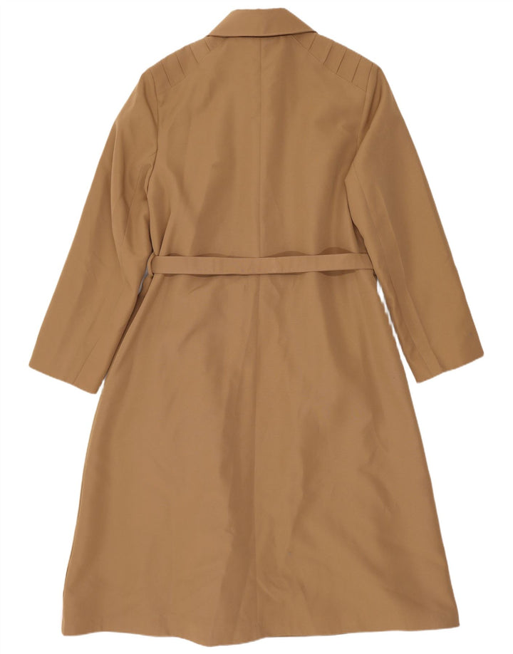 Vintage Womens Trench Coat UK 14 Medium Brown Polyester Classic