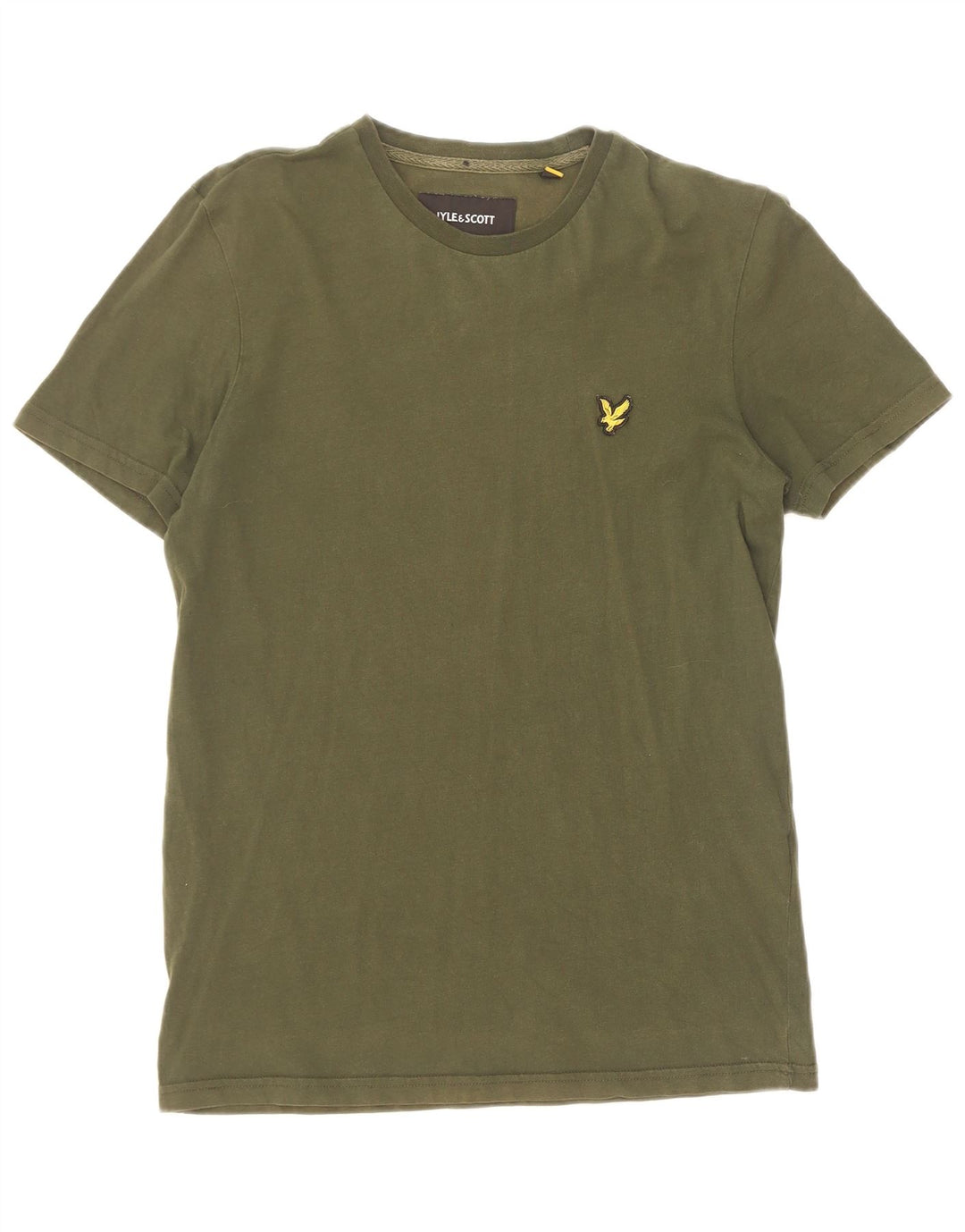Lyle & Scott Mens T-Shirt Top Small Khaki Cotton