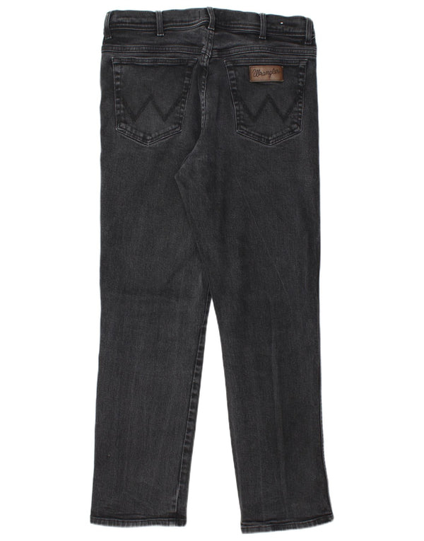 Wrangler Mens Texas Straight Jeans W36 L32 Black Cotton