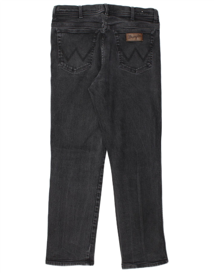 Wrangler Mens Texas Straight Jeans W36 L32 Black Cotton