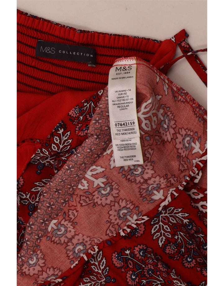 Marks & Spencer Womens Sundress UK 14 Medium Red Floral Viscose