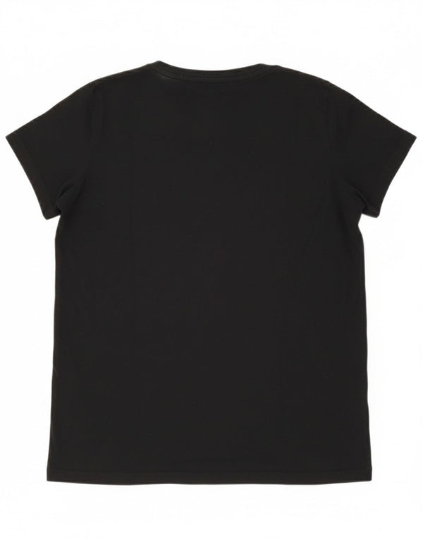 Trussardi Jeans Womens Graphic T-Shirt Top UK 18 XL Black Cotton