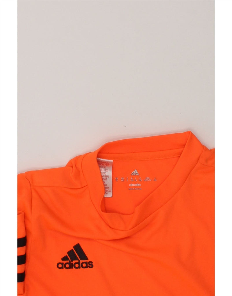 ADIDAS Girls Climalite T-Shirt Top 7-8 Years Small  Orange Polyester | Vintage Adidas | Thrift | Second-Hand Adidas | Used Clothing | Messina Hembry 