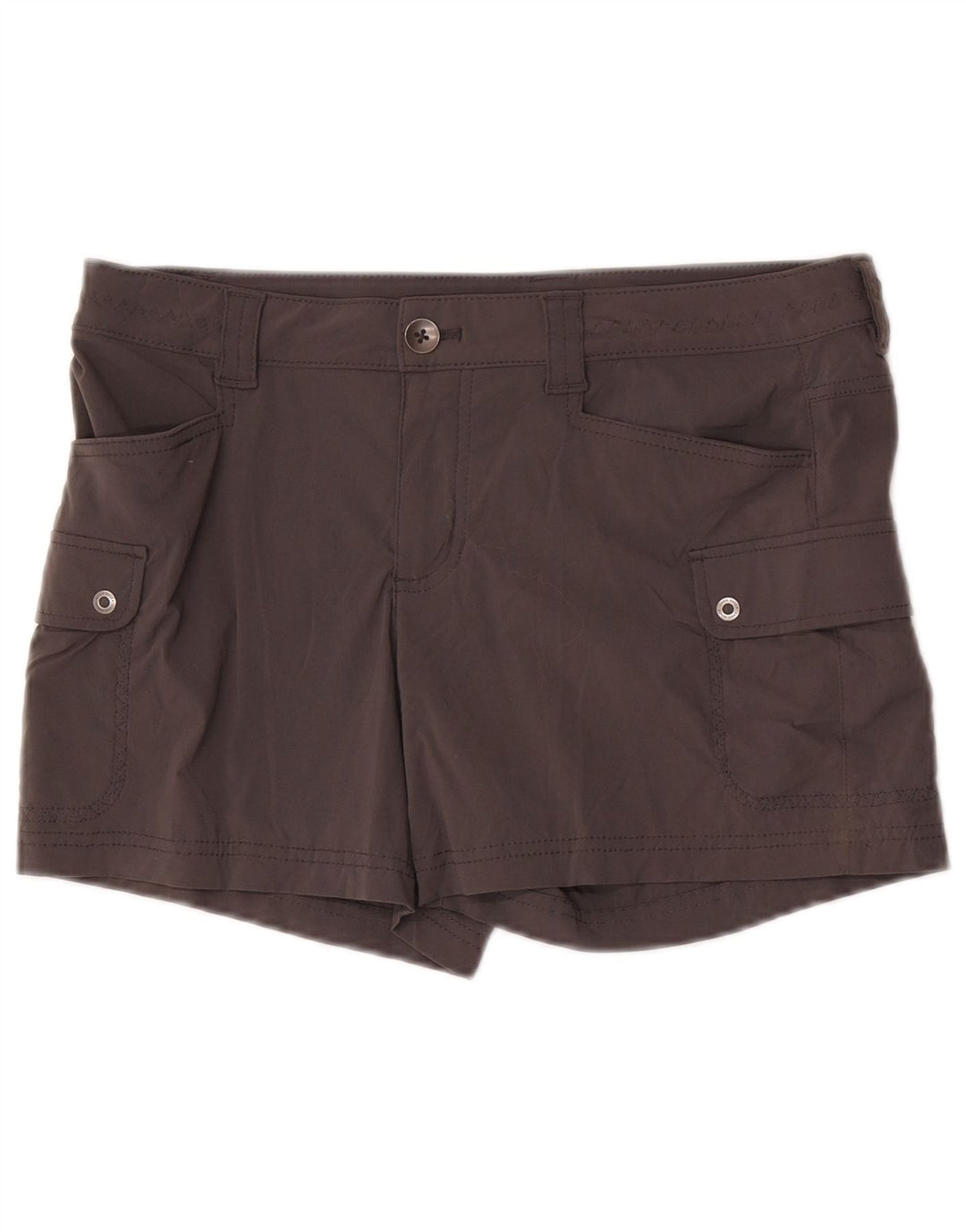 Eddie Bauer Womens Cargo Shorts US 8 Medium W32  Grey Nylon