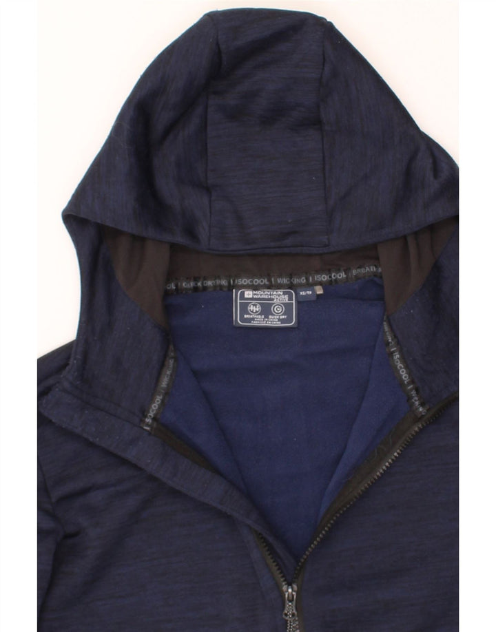 MOUNTAIN WAREHOUSE Mens Zip Hoodie Sweater XS Navy Blue Flecked Polyester Vintage Mountain Warehouse and Second-Hand Mountain Warehouse from Messina Hembry 