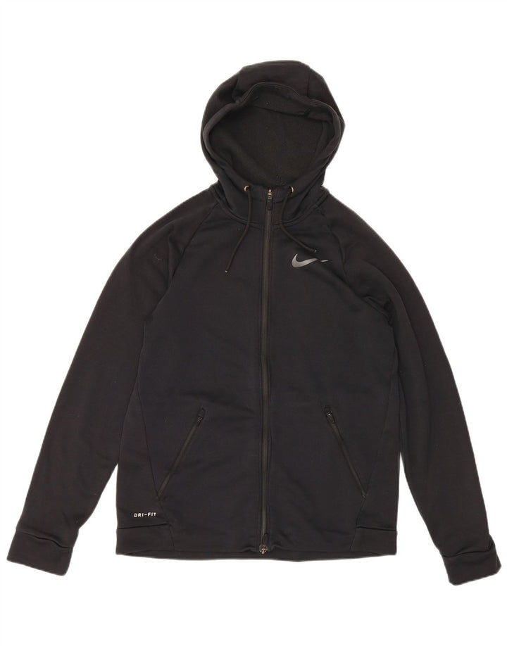 Nike Mens Dri Fit Zip Hoodie Sweater Medium Black Polyester