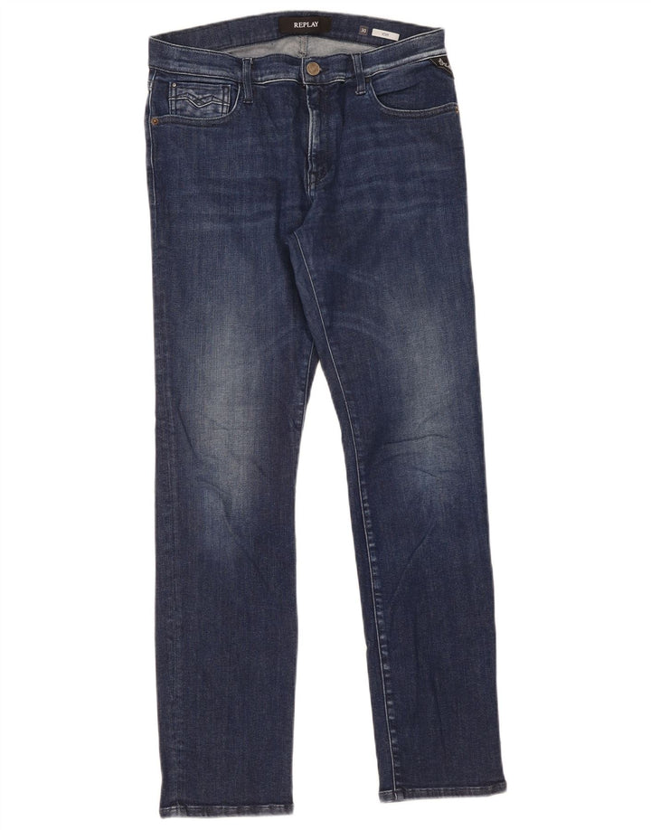 Replay Womens Vivy Slim Jeans W30 L30 Blue Cotton