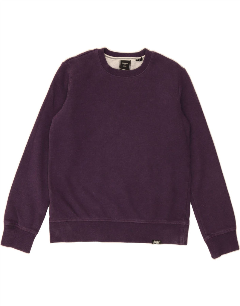 SUPERDRY Womens Sweatshirt Jumper UK 10 Small Purple Cotton Vintage Superdry and Second-Hand Superdry from Messina Hembry 