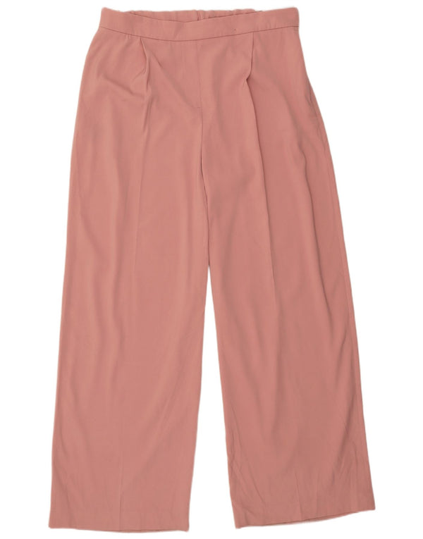 Marks & Spencer Womens High Waist Wide Leg Trousers UK 20 2XL W36 L33 Pink