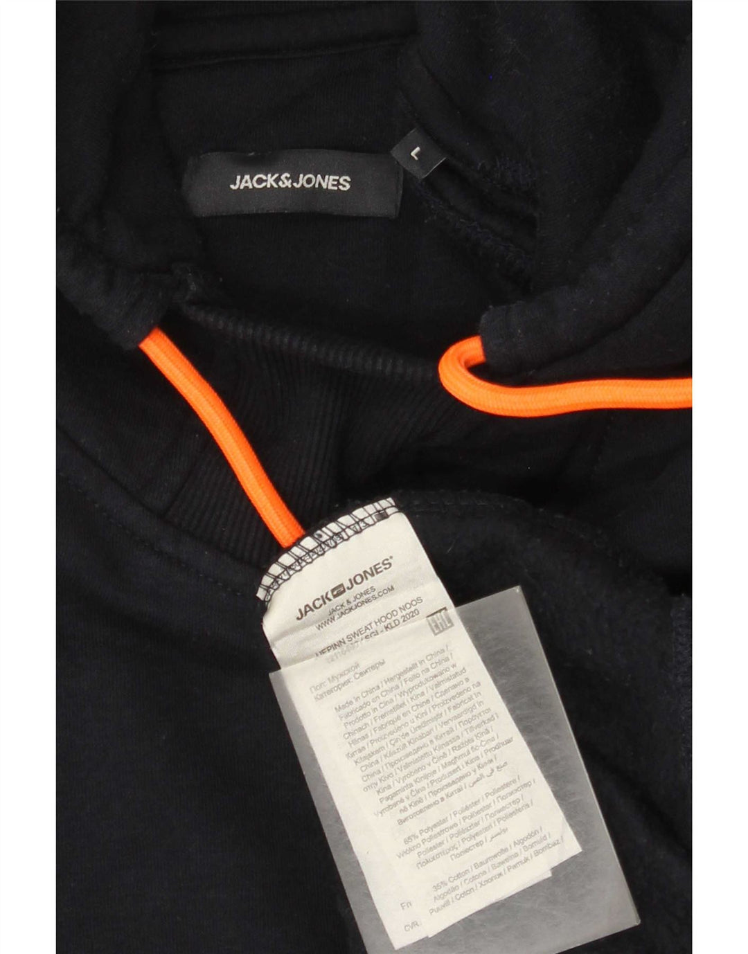 Jack & Jones Mens Hoodie Jumper Large Navy Blue Polyester