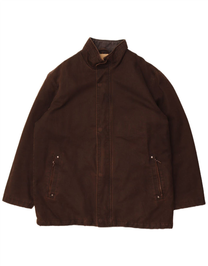 Douglas Mens Bomber Jacket UK 44 2XL Brown Cotton