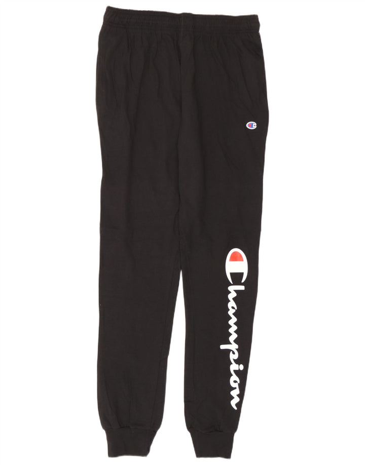 Champion Mens Graphic Tracksuit Trousers Joggers Medium  Black Cotton