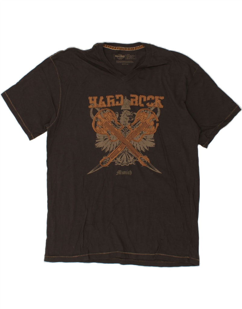 HARD ROCK CAFE Mens Munich Graphic T-Shirt Top Large Brown Cotton Vintage Hard Rock Cafe and Second-Hand Hard Rock Cafe from Messina Hembry 