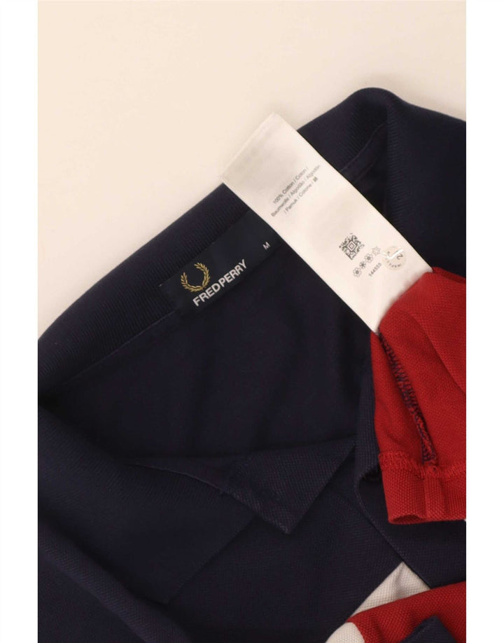 Fred Perry Mens Polo Shirt Medium Multicoloured Colourblock Cotton