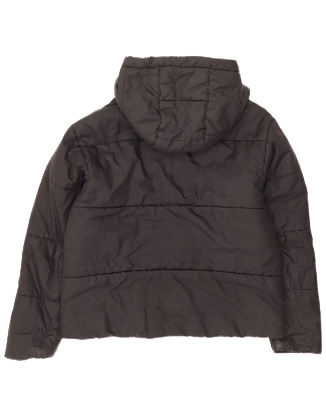 Nike Womens Hooded Reversible Padded Jacket UK 16 Large Black Polyester