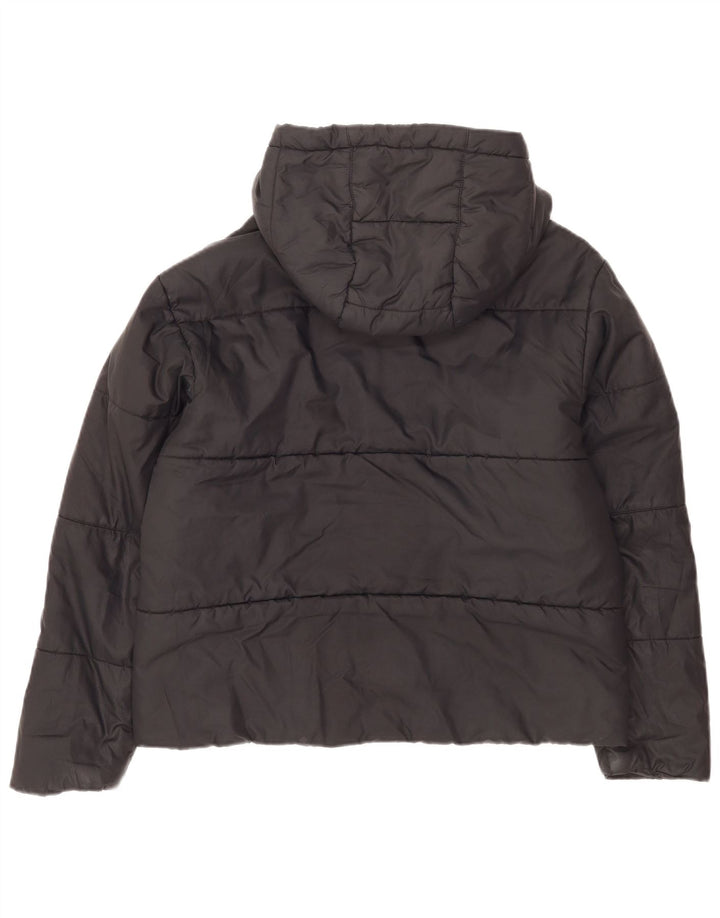 Nike Womens Hooded Reversible Padded Jacket UK 16 Large Black Polyester