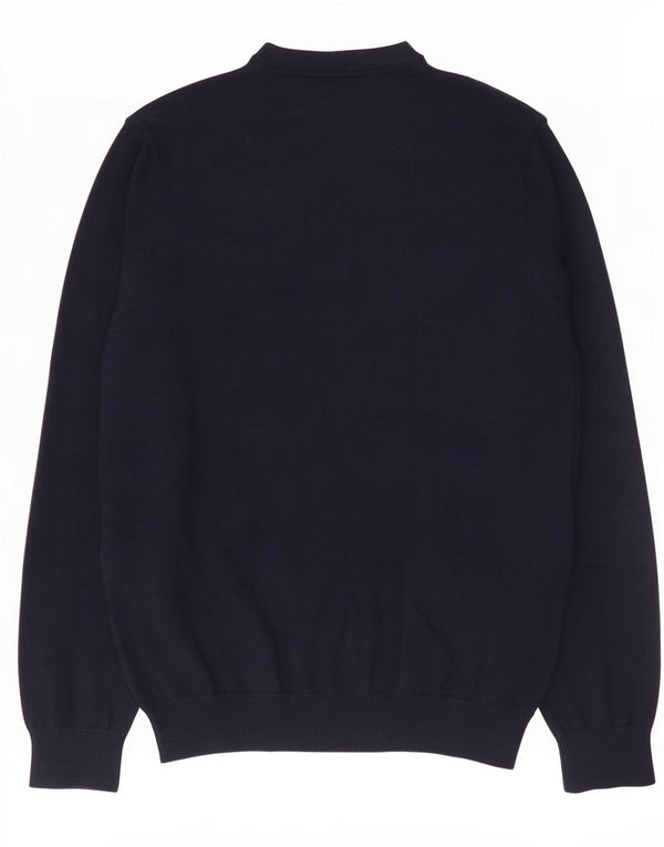 Marks & Spencer Mens V-Neck Jumper Sweater Large Navy Blue Cotton