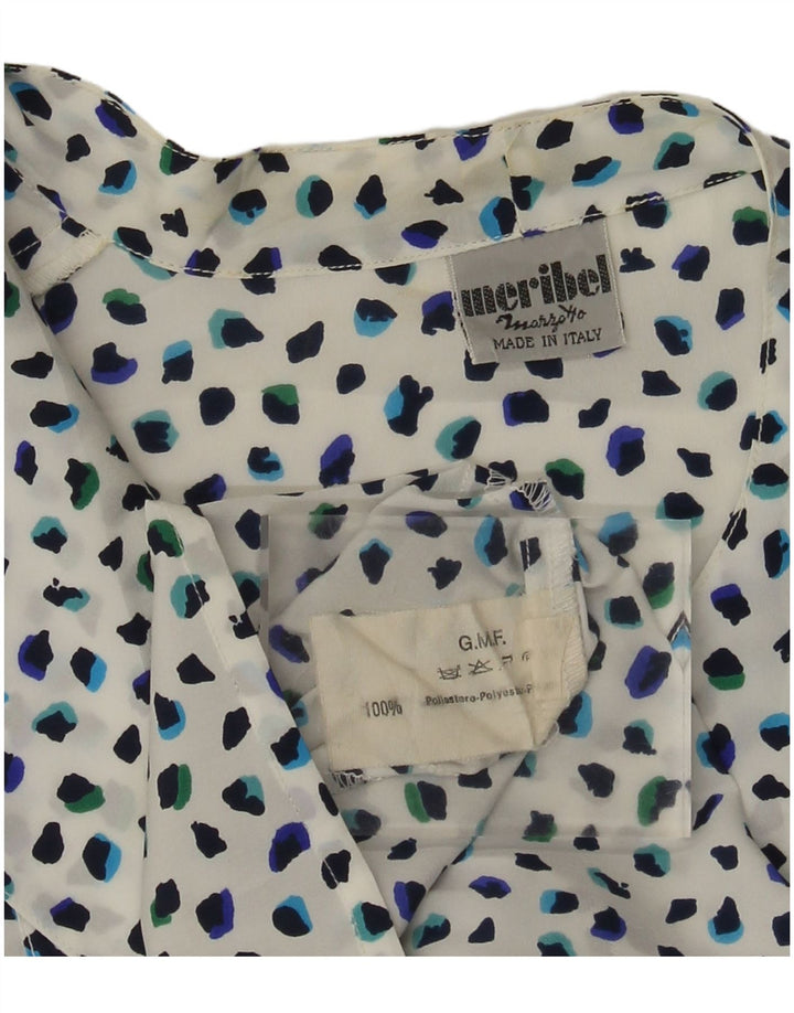 Marzotto Womens Blouse Top UK 14 Large White Spotted Polyester
