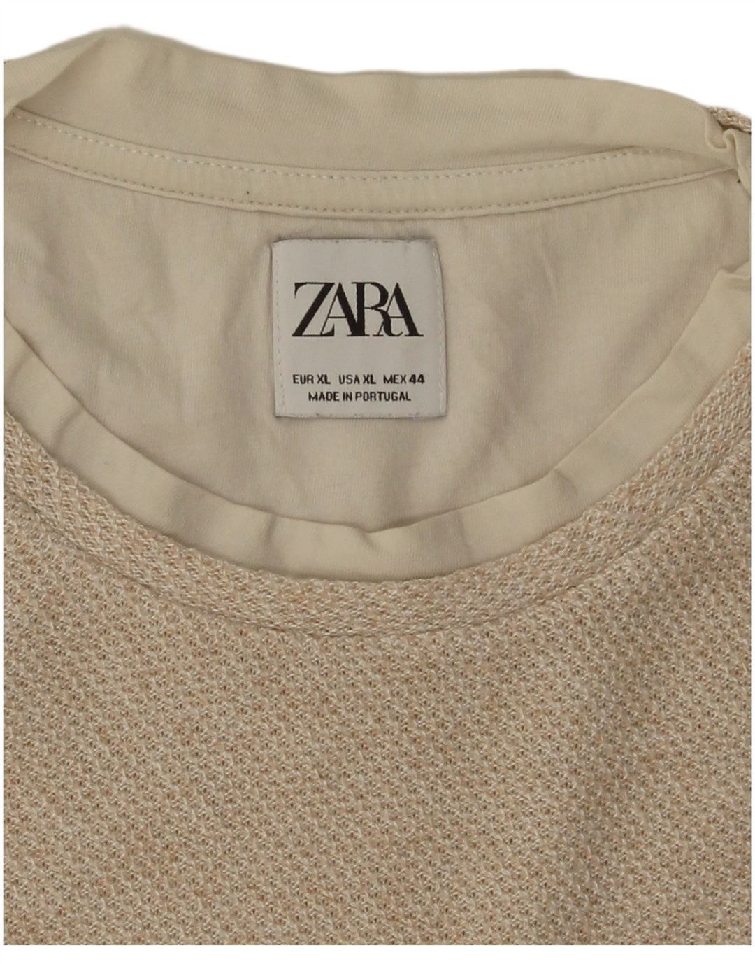 Zara Mens T-Shirt Top XL Beige