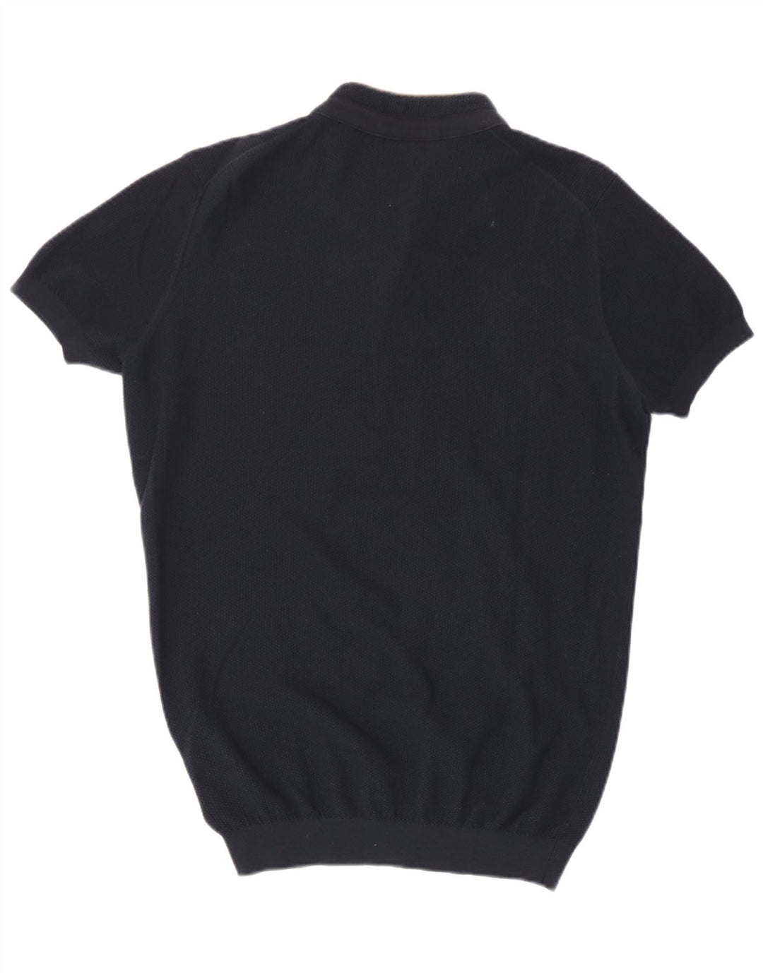 Massimo Dutti Mens Polo Shirt Medium Navy Blue Cotton