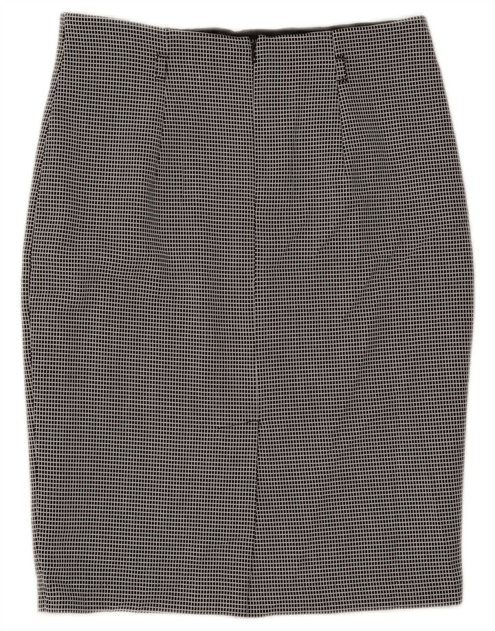 Marks & Spencer Womens Pencil Skirt UK 12 Medium W30 Black Check Polyester