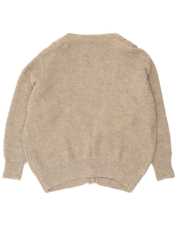 Vintage Womens Oversized Cardigan Sweater UK 16 Large Grey