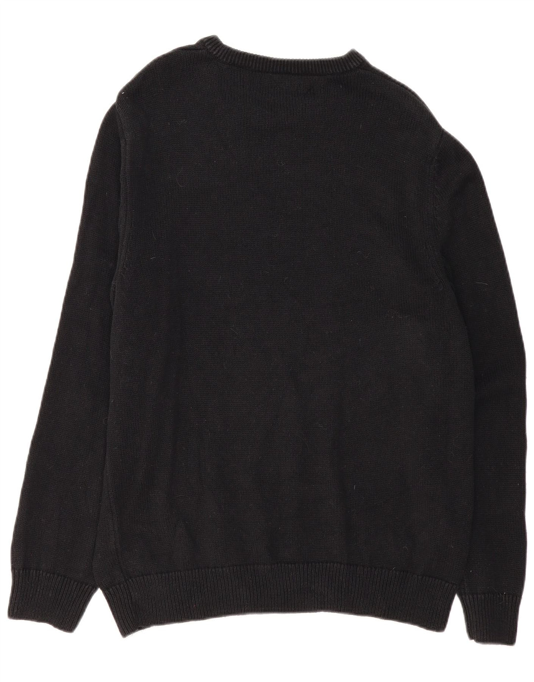 CHAPS Mens Crew Neck Jumper Sweater Large Black Cotton