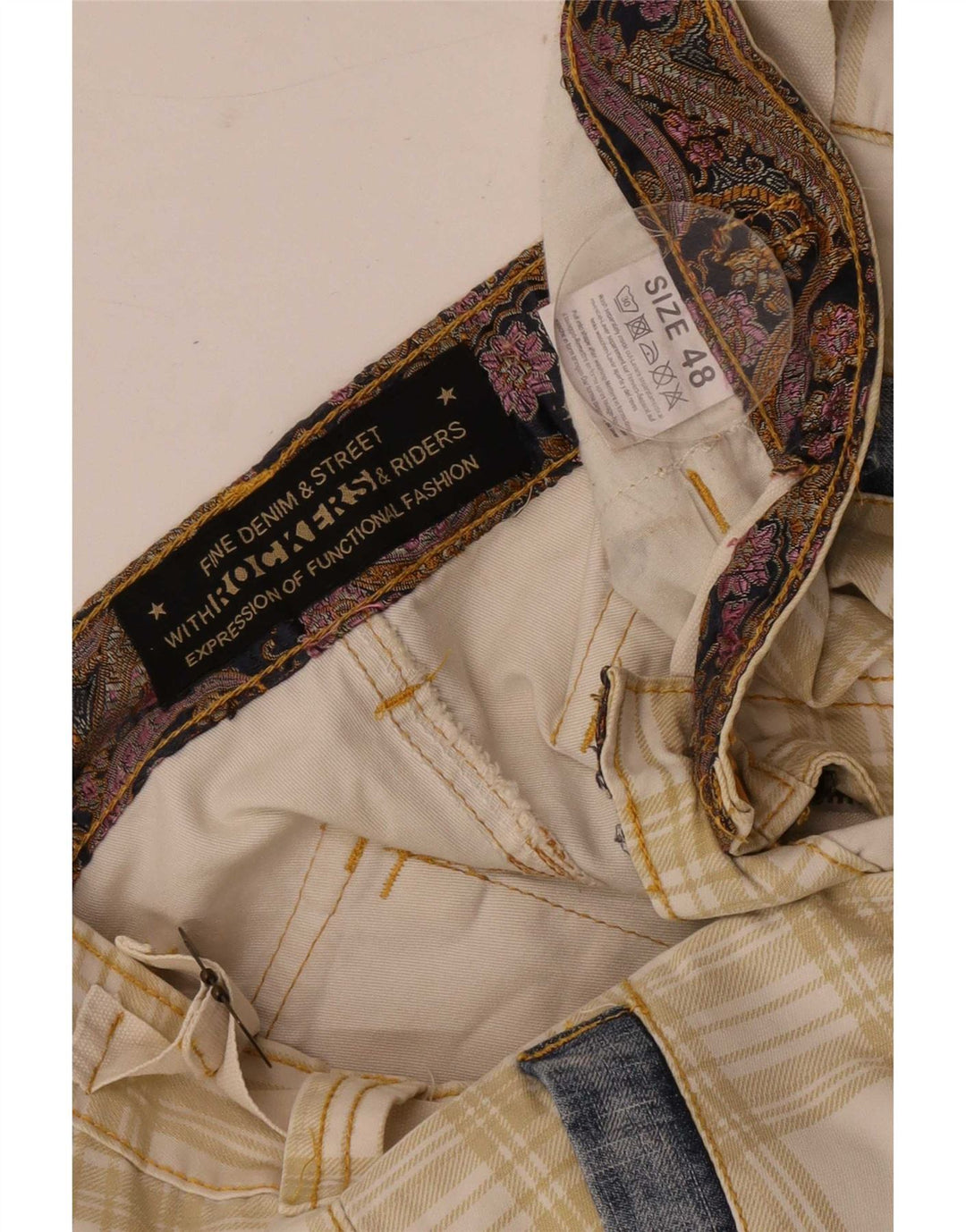 Vintage Mens Regular Cargo Shorts IT 48 Medium W34 Beige Plaid